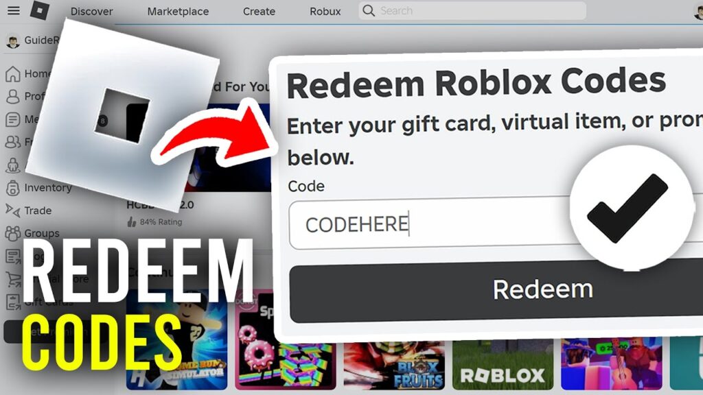 Resgatar códigos no roblox